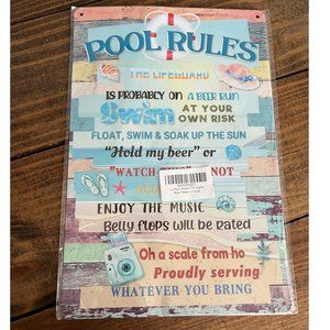 Aluminum Pool Rules Sign 8x12 NIP